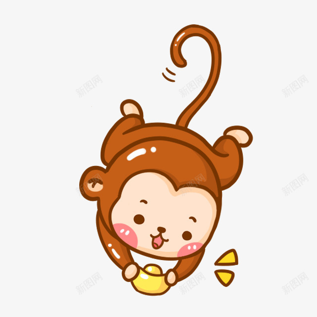 小猴子卡通漂浮png免抠素材_新图网 https://ixintu.com 卡通 可爱卡通 彩色卡通漂浮 水彩