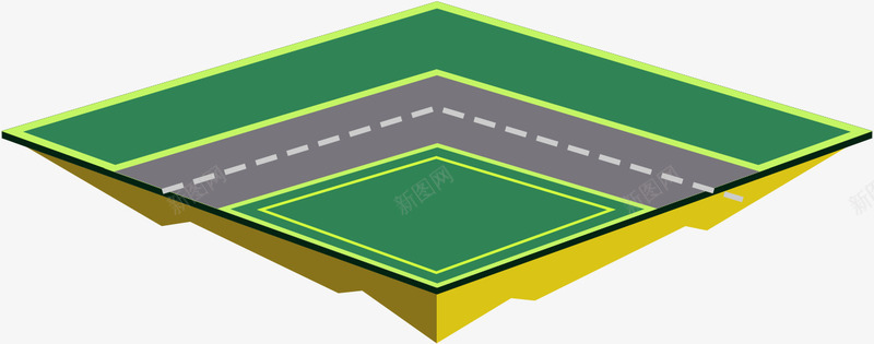 绿色草坪道路卡通png免抠素材_新图网 https://ixintu.com 卡通 绿色 草坪 设计 道路