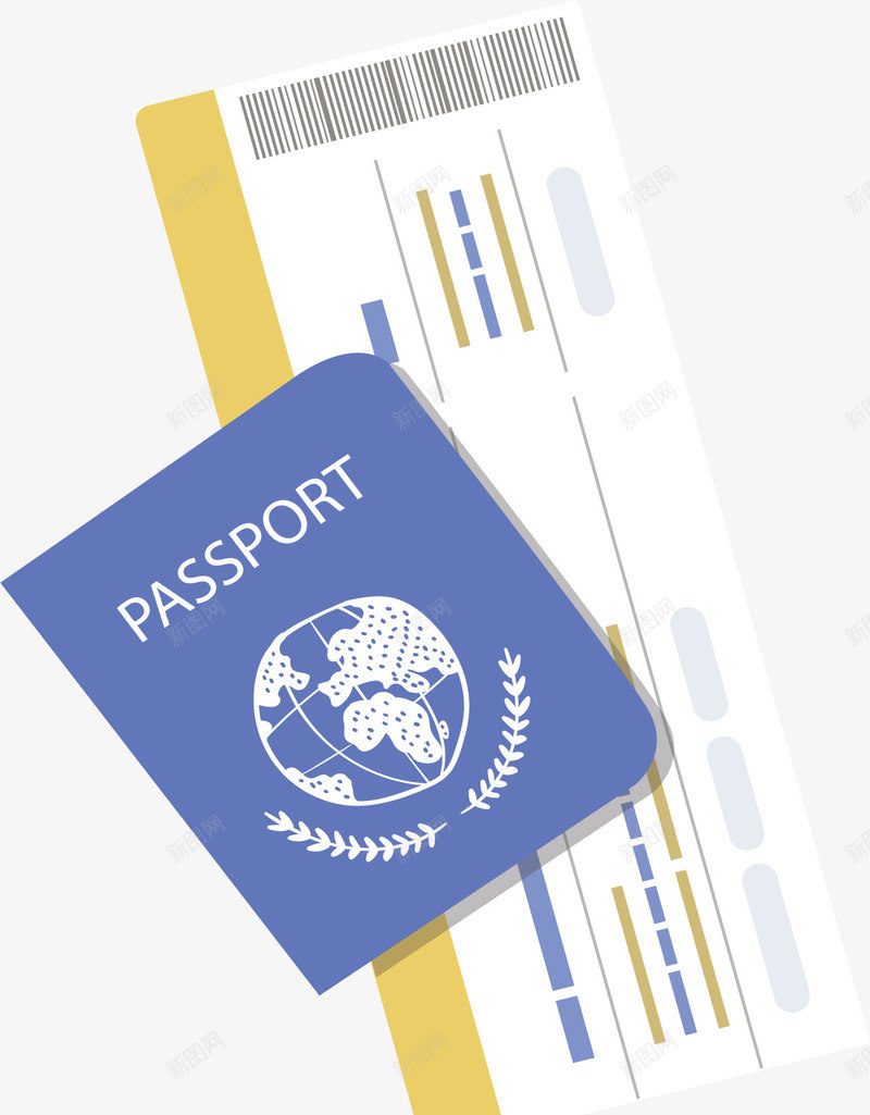 旅游出国护照机票矢量图ai免抠素材_新图网 https://ixintu.com 护照 暑假来了 机票 毕业旅游 毕业旅行 矢量png 矢量图