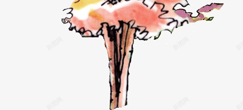 简笔画大树png免抠素材_新图网 https://ixintu.com 大树 树叶 简笔画