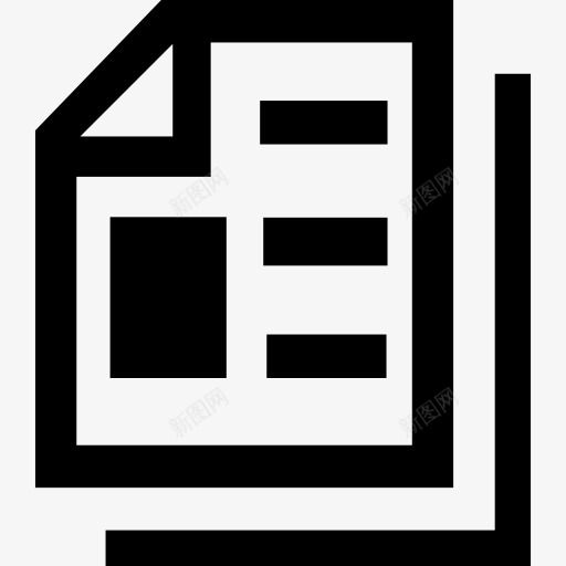 印刷纸张的接口符号与一个折角图标png_新图网 https://ixintu.com 印刷 床单 打印 折叠 接口 片 纸 纸张 角