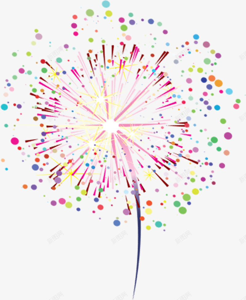 爆炸漂浮的烟花png免抠素材_新图网 https://ixintu.com 免费psd 年会 新年 烟花 装饰