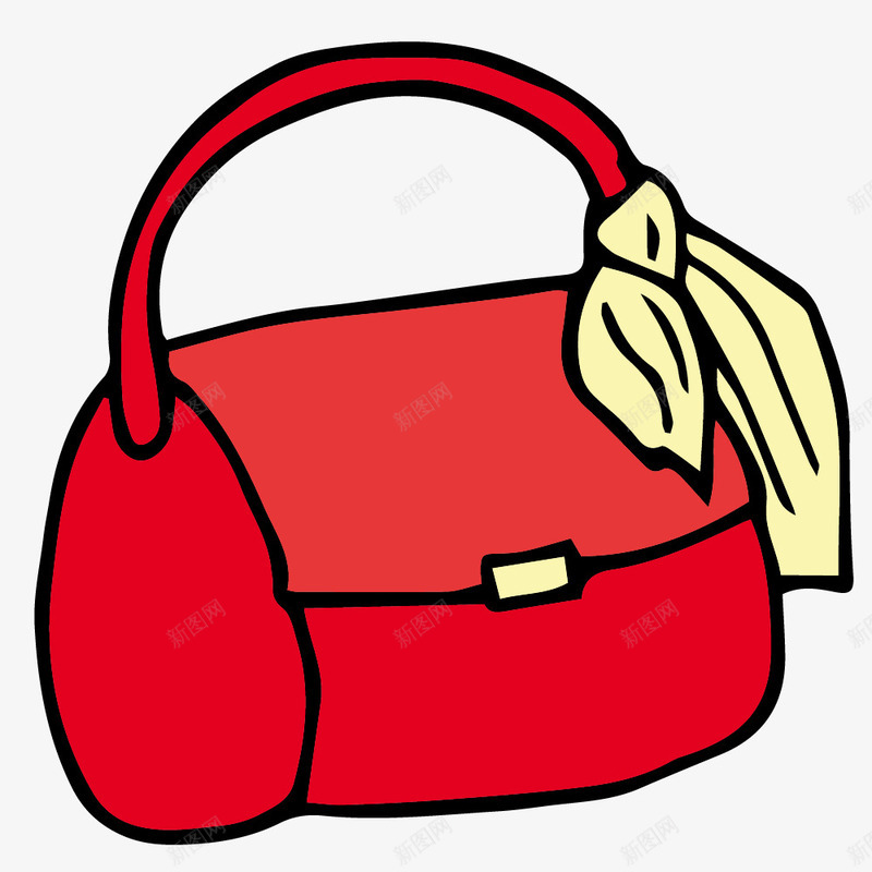 卡通版红色的女士包png免抠素材_新图网 https://ixintu.com 免抠图 包包 女士包 手提包 红色 装饰图 装饰画