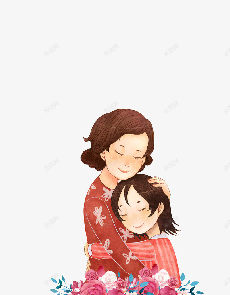 感恩母亲节母女拥抱psd免抠素材_新图网 https://ixintu.com 513 卡通海报 妈妈谢谢你 康乃馨 感恩母亲节 慈祥母亲节 母与女 母亲节 母女 温馨 热情拥抱 粉色 紧紧拥抱 花朵 花瓣