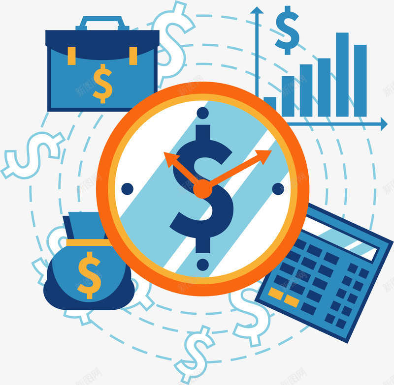 金融行业时间管理矢量图ai免抠素材_新图网 https://ixintu.com 投资理财 时间管理 矢量png 金融 金融工作 金融行业 矢量图