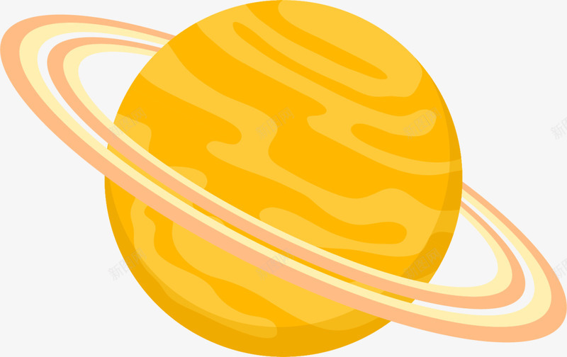 黄色卡通星环星球png免抠素材_新图网 https://ixintu.com 卡通星球 太空 宇宙 宇航 星环星球 黄色星球