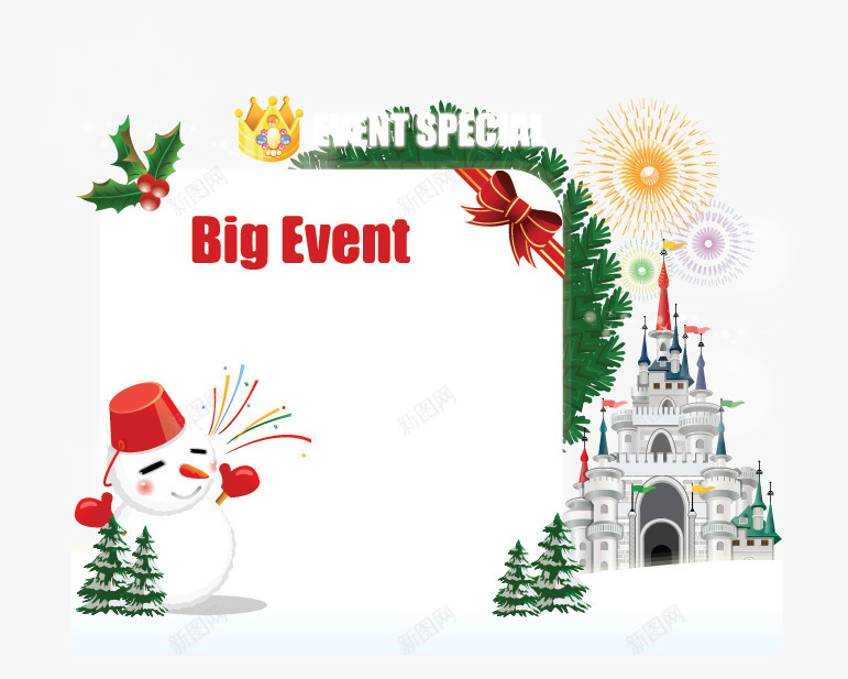 卡通圣诞节装饰标签png免抠素材_新图网 https://ixintu.com 卡通 圣诞节 圣诞雪人 城堡 标签 蝴蝶结 装饰