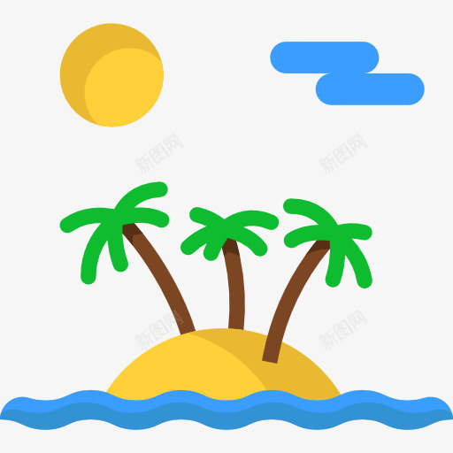 岛图标png_新图网 https://ixintu.com 岛度假 海滩 自然景观 阳光