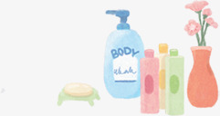 温馨卡通花瓶洗护用品png免抠素材_新图网 https://ixintu.com 卡通 温馨 用品 花瓶