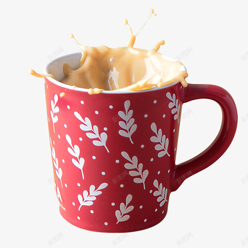 飞溅的马克杯奶茶png免抠素材_新图网 https://ixintu.com 产品实物 冬日热饮 奶茶 港式奶茶 甜品 茶杯 饮品 饮料