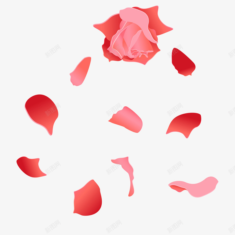 鼠绘玫瑰花花瓣png免抠素材_新图网 https://ixintu.com 漂浮的花瓣 玫瑰花花瓣