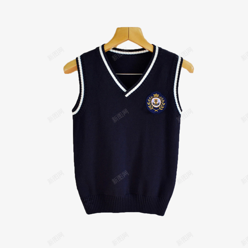 学生装秋冬针织马甲校服美观png免抠素材_新图网 https://ixintu.com 学生装 校服 针织马甲