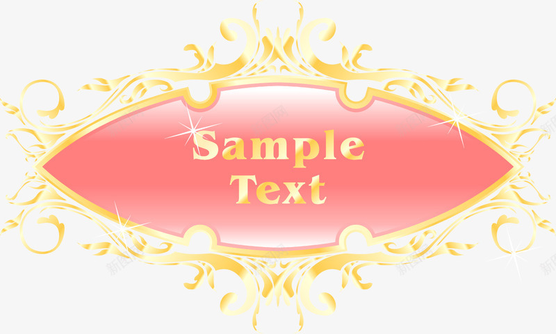 粉色渐变边框花纹欧式图标png_新图网 https://ixintu.com 图标 欧式 渐变 粉色 花纹 边框