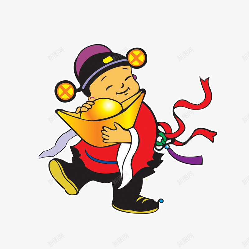 金元宝新年元素png免抠素材_新图网 https://ixintu.com 聚宝盆 聚宝盆图 财神财神爷财源广进春节恭喜发财广告设计过年黄金卡通人物 金子 金币
