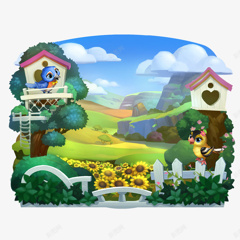 手机APP软件png免抠素材_新图网 https://ixintu.com 卡通风景 手绘风景素材 景色