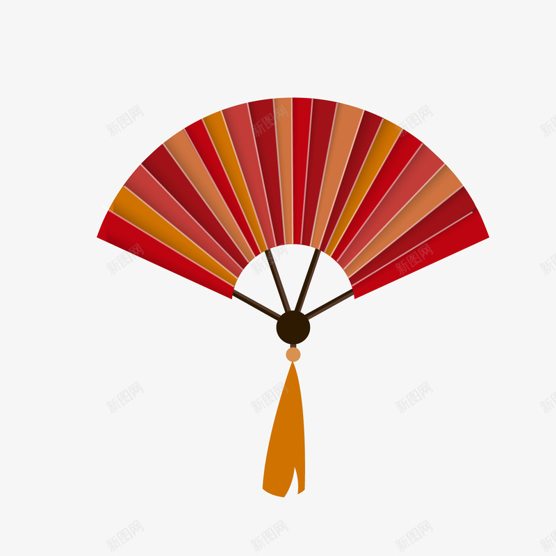 精美春节折扇贺卡png免抠素材_新图网 https://ixintu.com 卡通折扇 春节折扇 红色折扇 背景装饰