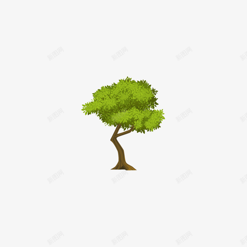 卡通简约大树装饰广告png免抠素材_新图网 https://ixintu.com 卡通大树 松树 海报设计 环境保护宣传手册装饰 立体树木卡通 装饰设计