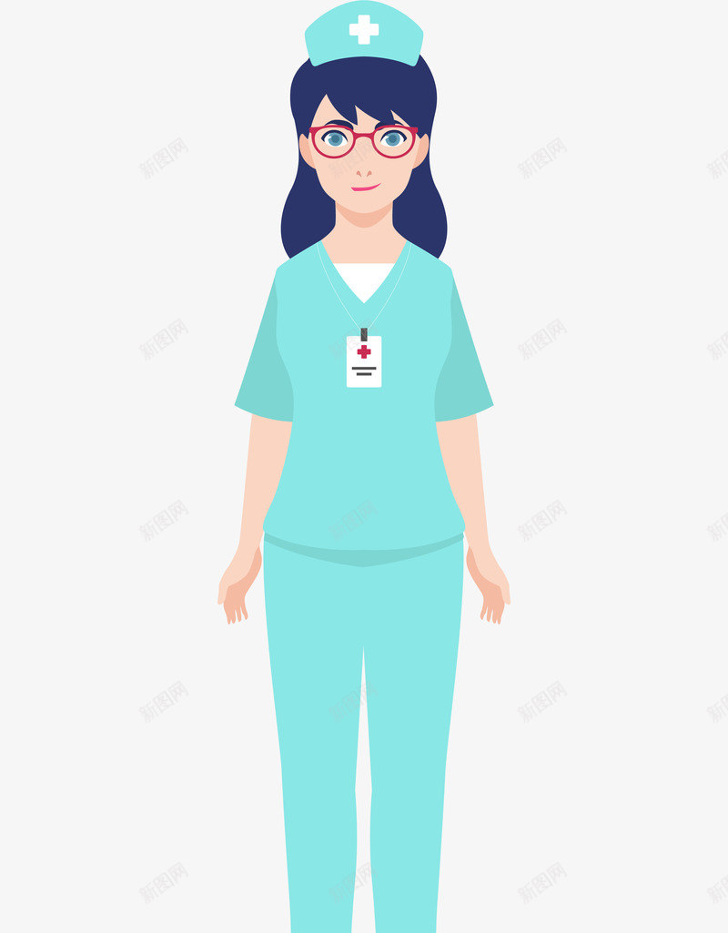 卡通手绘医护人员png免抠素材_新图网 https://ixintu.com 创意 动漫动画 医护人员 卡通手绘 简约 美女护士