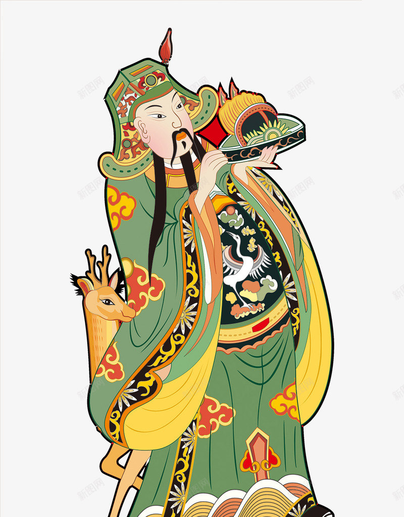 春节写实线条门神财神赵公明png免抠素材_新图网 https://ixintu.com 中国传统门神 卡通门神 春节门神 线条写实门神 财神赵公明 门神