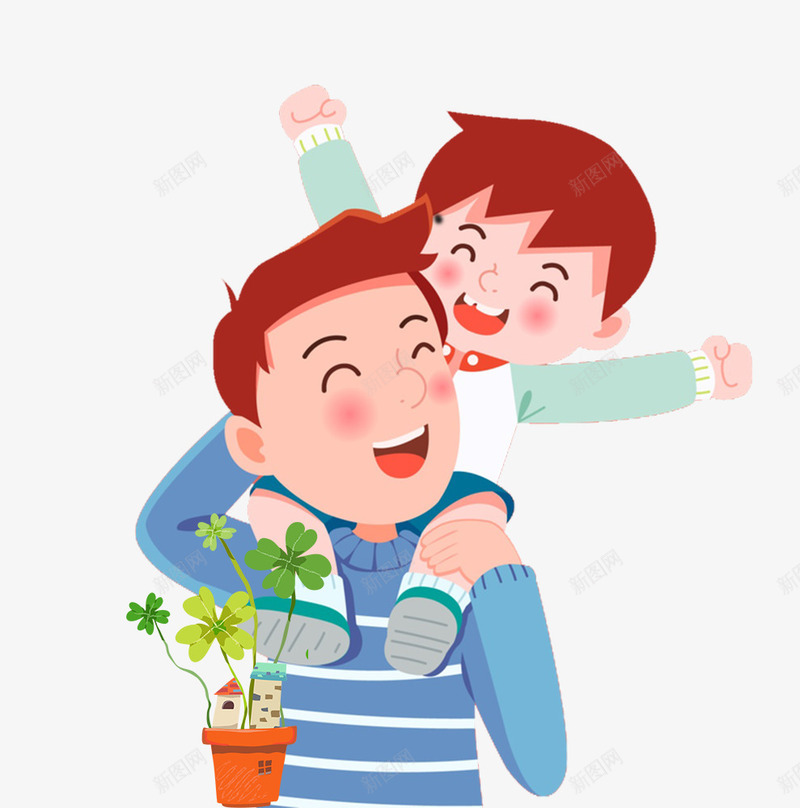 父爱如山感恩有你卡通psd免抠素材_新图网 https://ixintu.com 亲子主题 感恩有你 感恩父亲 手绘 温馨主题 温馨的画面 父亲节 父爱 父爱如山
