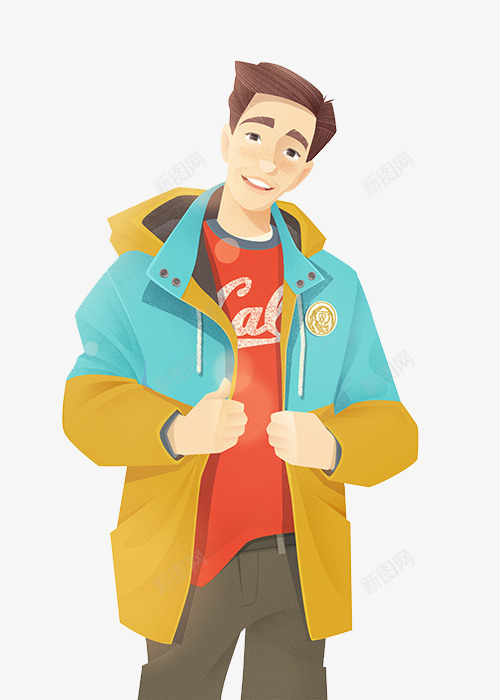 男人png免抠素材_新图网 https://ixintu.com 卡通父亲 插画 旅行装 运动装