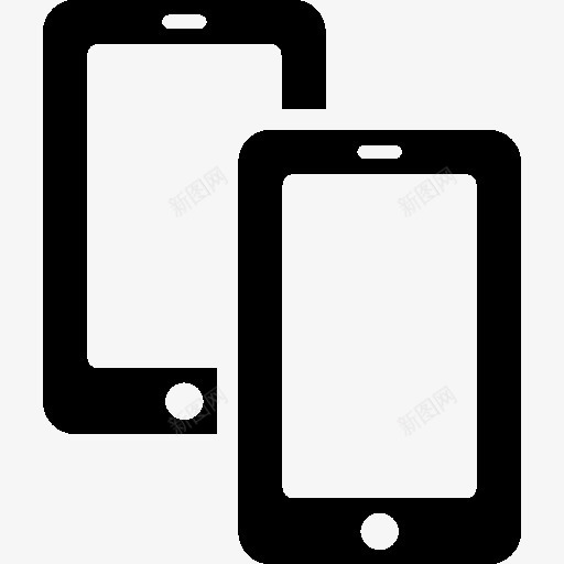 两个使用智能手机图标png_新图网 https://ixintu.com mobile two 两个 移动