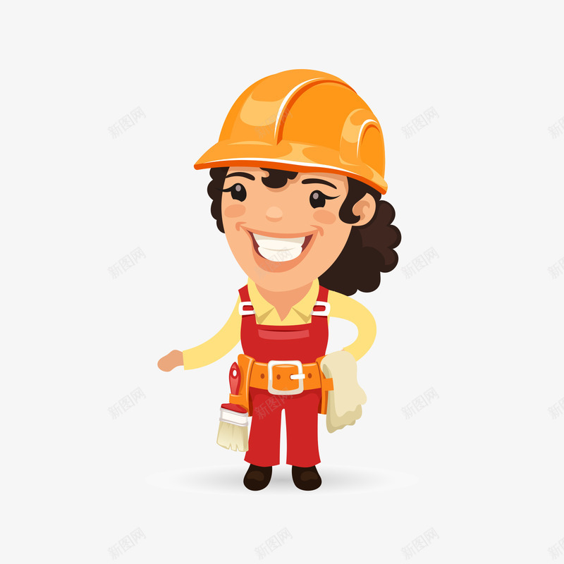 戴着安全帽的红色衣服女士矢量图ai免抠素材_新图网 https://ixintu.com 女士 安全帽 橙色 红色 红色衣服 黄色 黑色 矢量图
