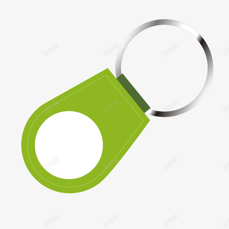 绿色环形钥匙扣挂件png免抠素材_新图网 https://ixintu.com 挂件 环形 绿色 钥匙扣