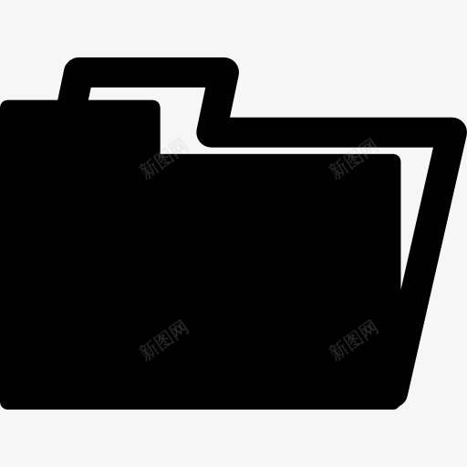 打开文件夹的黑色界面符号图标png_新图网 https://ixintu.com 打开 打开文件夹 文件夹 界面 符号 黑