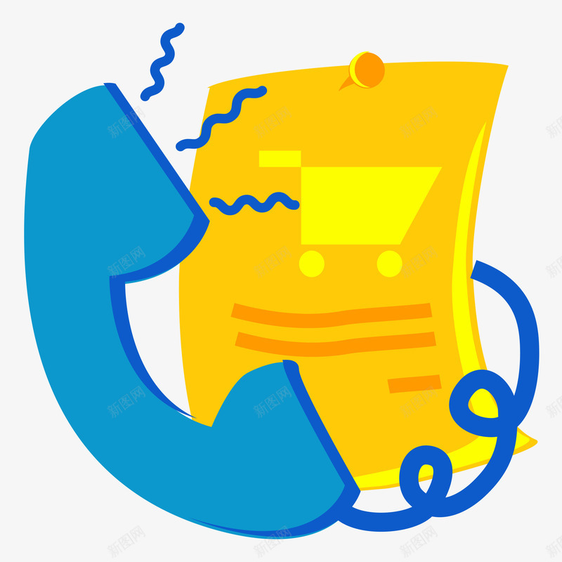卡通手绘蓝色电话便签纸矢量图ai免抠素材_新图网 https://ixintu.com 便签 卡通的信纸 手绘电话机 手绘的电话 按钮 矢量图 矢量的通讯工具 蓝色的电话 黄色的便签纸