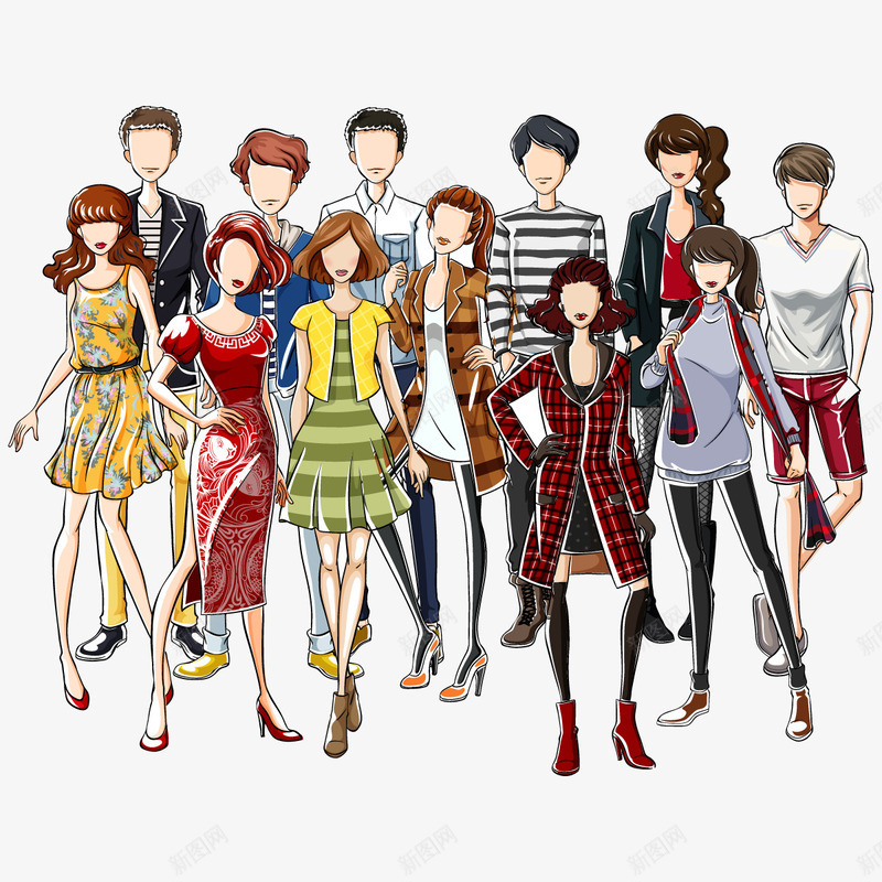 时尚达人png免抠素材_新图网 https://ixintu.com 女装 手稿 服饰 设计
