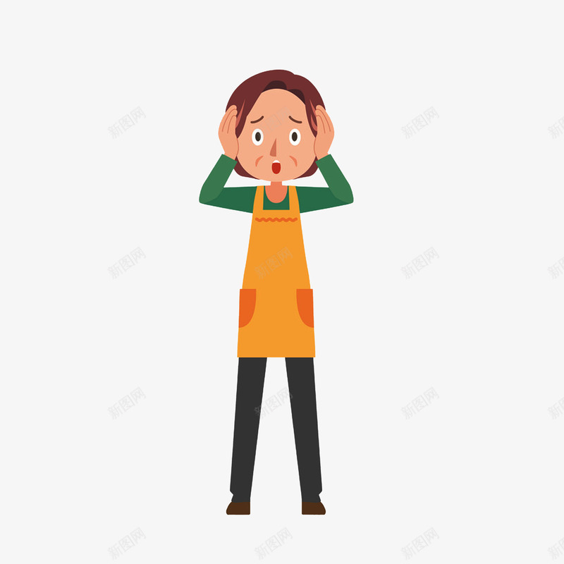 双手抱头表示惊讶的女士png免抠素材_新图网 https://ixintu.com 卡通手绘 双手抱头 女士 惊恐 惊讶 瞪大眼睛