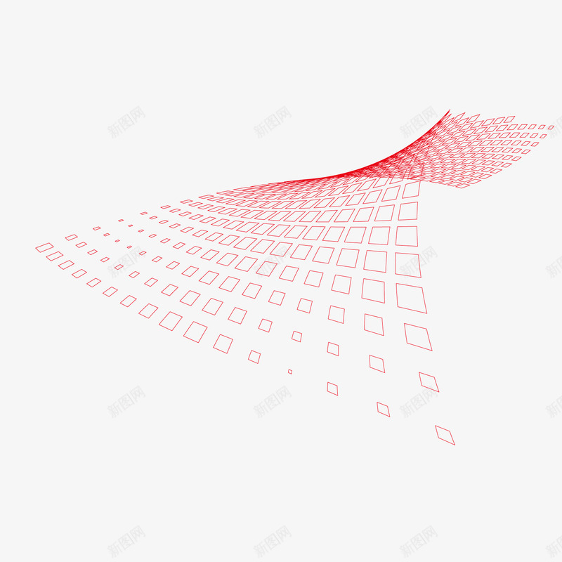 红色网洞网格透视png免抠素材_新图网 https://ixintu.com 红色 网格 网洞 透视 透视网格