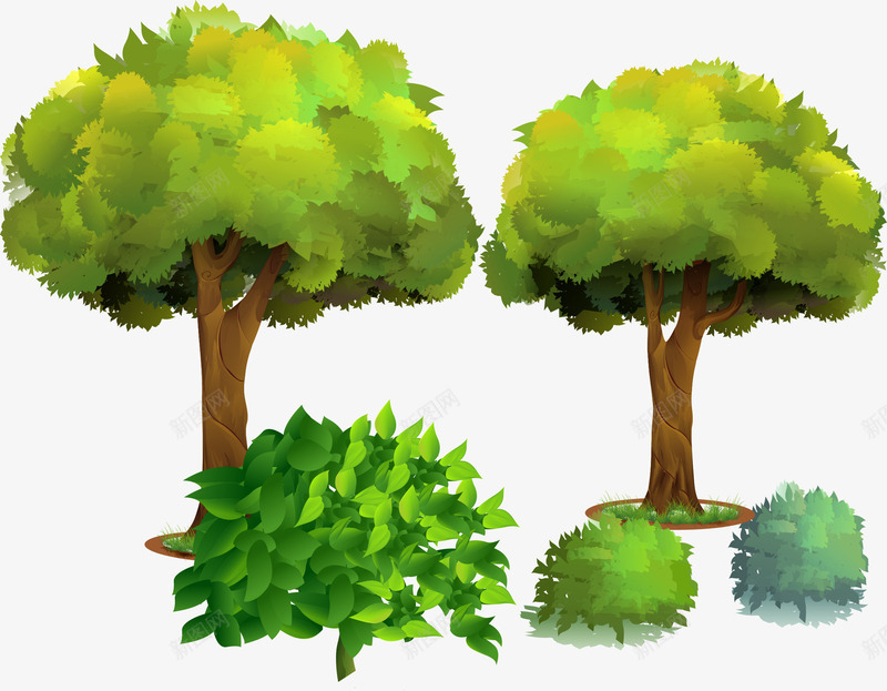 大树树林绿色植物矢量图ai免抠素材_新图网 https://ixintu.com 大树 大树矢量 树林 树林矢量 矢量素材 绿色植物 矢量图