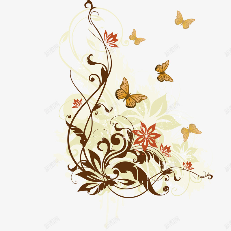 花纹png免抠素材_新图网 https://ixintu.com 底纹边框 欧美风格 相册背景 美丽背景 美图边框 背景 背景素材 花朵 花纹 花边 边框相框 鲜花