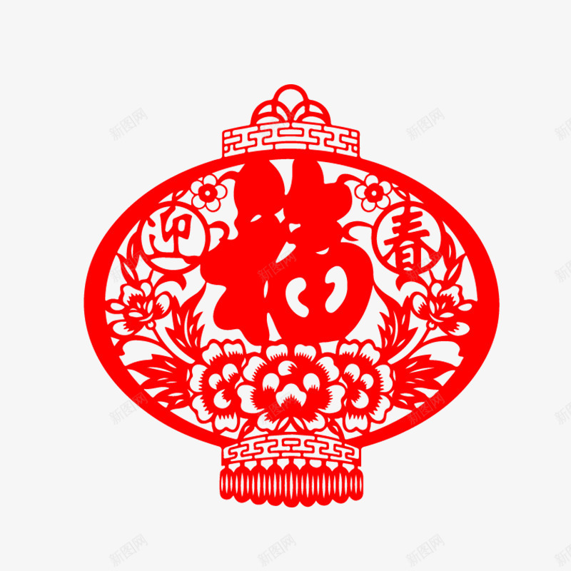春节迎春福字剪纸png免抠素材_新图网 https://ixintu.com 传统节日 剪纸设计 福字 红色 节日装饰 迎春