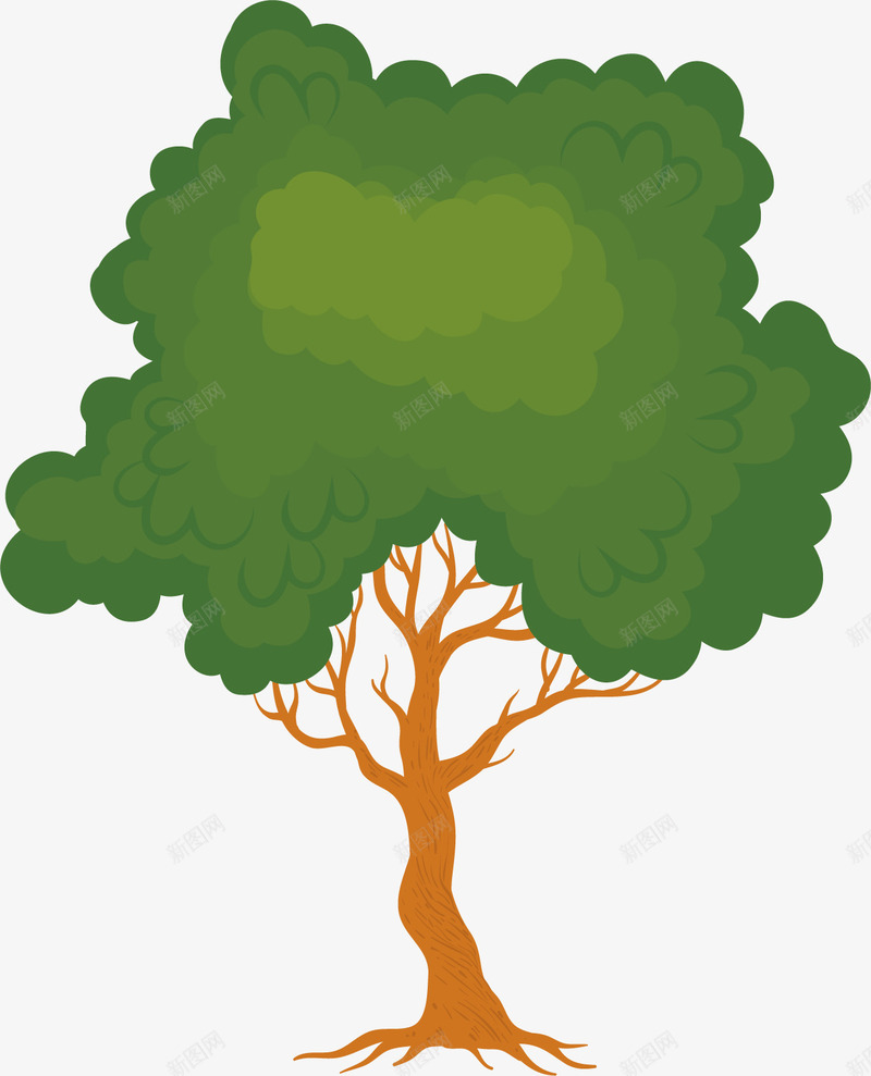 卡通的大树矢量图ai免抠素材_新图网 https://ixintu.com 卡通 大树 小清新 植物 绿色 高大 矢量图
