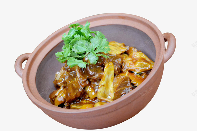 野生菌烧牛仔骨png免抠素材_新图网 https://ixintu.com 地方美食 牛骨 特色餐饮 菌菇 野生 香菜