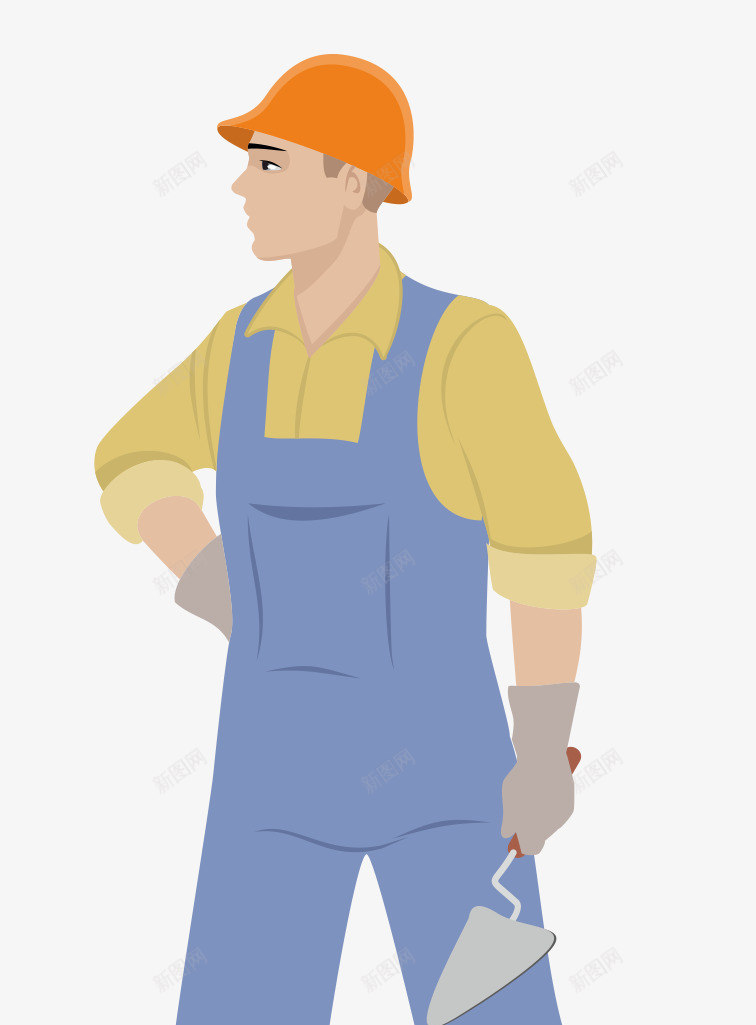 装修工人png免抠素材_新图网 https://ixintu.com 卡通 工人 建筑 男人 男性 装修人
