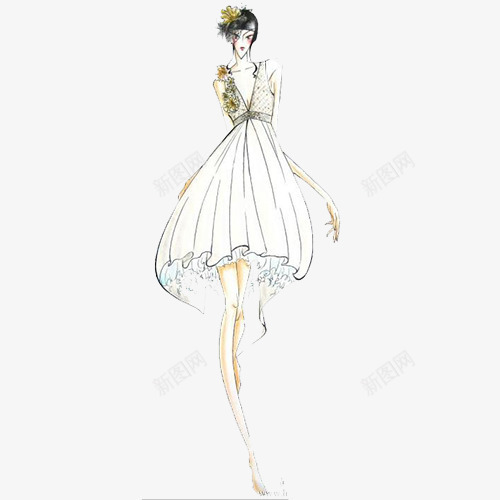 女王风范png免抠素材_新图网 https://ixintu.com 女王范 女生 裙子 长发 高挑