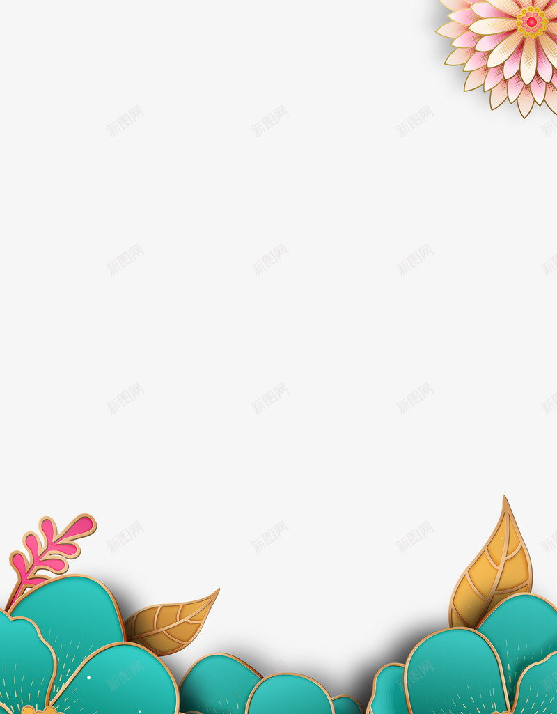 绿色中国风美丽花朵png免抠素材_新图网 https://ixintu.com 新年 新春 春节 美丽花朵 装饰图案 过年 鲜花