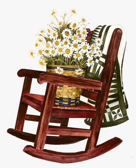 手绘木头椅子花朵摆件png免抠素材_新图网 https://ixintu.com 摆件 木头 椅子 花朵