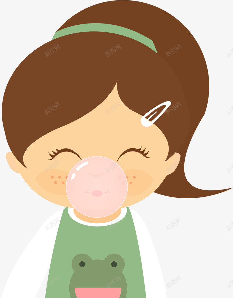 可爱微笑泡泡女孩png免抠素材_新图网 https://ixintu.com 6月1号 儿童节 六一节 口香糖女孩 图案 微笑女生 泡泡女孩 玩耍 童趣