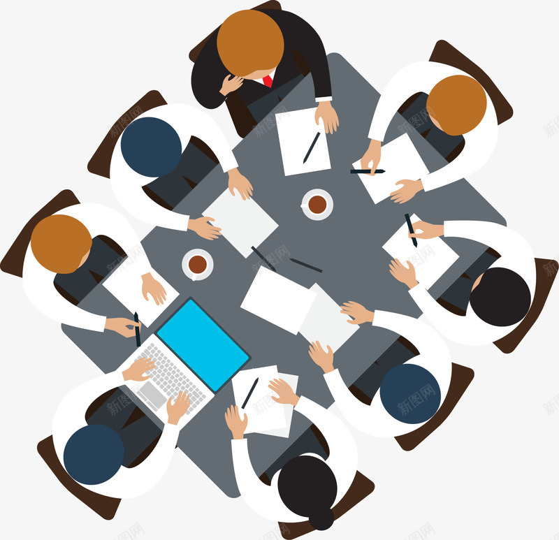 开会的人们矢量图ai免抠素材_新图网 https://ixintu.com 会议 商讨 工作 讨论 矢量图
