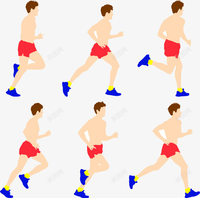 跑步的卡通男人png免抠素材_新图网 https://ixintu.com 卡通插画 卡通男人 跑步