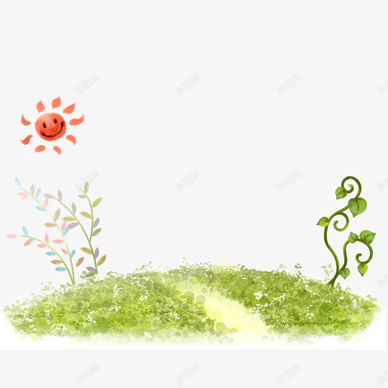 卡通手绘草坪绿色png免抠素材_新图网 https://ixintu.com 卡通手绘 绿色 草坪