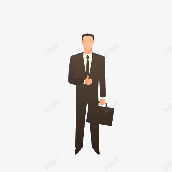 拿着公文包穿着整齐的男人png免抠素材_新图网 https://ixintu.com 卡通手绘 商务人士 套装 成功人士 西装革履 领带