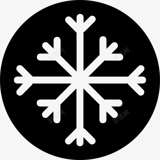 雪花的晶体在一个圆圈图标png_新图网 https://ixintu.com 冬天 圆形 天气 山楂天气填 形状 晶体 设计 雪花