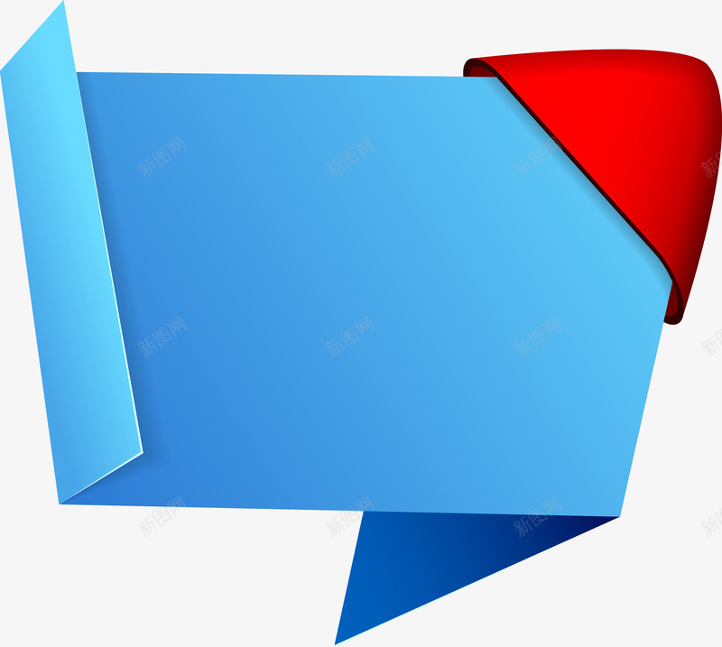 蓝色折纸图矢量图eps免抠素材_新图网 https://ixintu.com 便签 对话框 折纸 折角框 标签 矢量折角框 边框图 矢量图