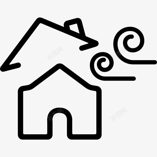 破碎顶板图标png_新图网 https://ixintu.com 家居 屋顶的风 建筑 房子